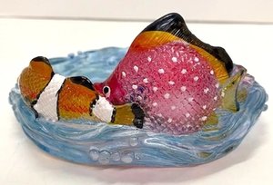 Under the Seaバスルームセット石鹸皿ローションポンプ歯ブラシホルダーカスタムかわいい魚柄樹脂洗面所バスルームセット - Product Image 3