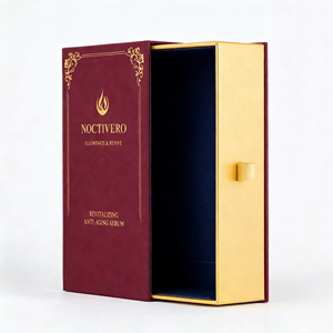 กล่องบรรจุภัณฑ์เครื่องสำอางแบบพรีเมียมสั่งทำพิเศษสำหรับผลิตภัณฑ์ดูแลผิว กล่องแบบเลื่อน ปั๊มร้อน รับผลิตแบบ OEM พิมพ์โลโก้ตามสั่ง ผู้ผลิต - Product Image 5