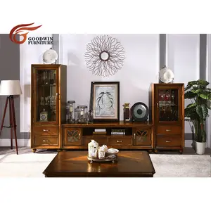 Eenvoudige tv muur stand hout tv kast moderne goedkope kast TV bureau WA674