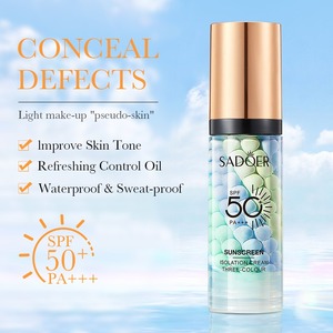 Prebase Facial Correctora de Tres Colores, Crema BB Iluminadora, Hidratante, de Larga Duración, Tamaño Viaje, Maquillaje para Hombres - Product Image 3