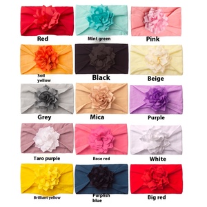 New Flower Soft <strong>Baby's</strong> Turban Cute Comfortable Solid Color <strong>Baby's</strong> Fontanelle Hair Band Children's <strong>Headbands</strong> - Product Image 2