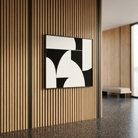 Moderne WPC houtvezel rooster wandpanelen van de fabrikant, geschikt voor binnen- en buitengebruik, geometrisch, brandwerend, voor woonkamer & hotel.