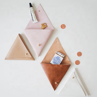 Pochette en cuir triangulaire DIY, porte-monnaie, sac, organiseur de cosmétiques, poches multifonctionnelles, porte-cartes USB, porte-cartes SD, porte-clés, sac