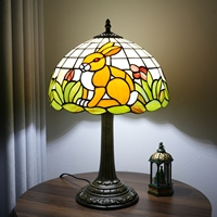 Lampe en verre teinté de 12 pouces, lampe de chevet en forme de lapin de Pâques pour chambre à coucher, salle à manger, salon, décoration rétro pour la maison, cadeau pour enfant