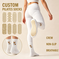 Chaussettes de yoga antidérapantes de luxe pour femmes, avec logo brodé, pour le ballet, la danse et le Pilates, personnalisables pour marques.