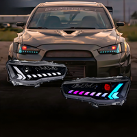 Nouvel ensemble de phares Mitsubishi Lancer RGB style EVO, projecteur laser LED, feux de jour, clignotants séquentiels, 12V