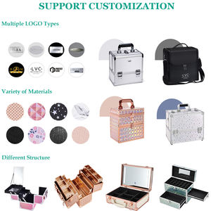 Tas Troli Rias Profesional Beroda untuk Perjalanan, Kotak Penyimpanan Kosmetik Beroda untuk Penata Rias, Tas Koper - Product Image 6