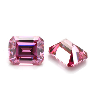 Emerald Cut Pink Moissanite Loose Stone VVS Clarity For Jewelry Making - Product Image 1
