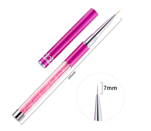 # 7/ # 10/ # Ensemble de pinceaux pour nail art à poils en nylon avec manche en métal rose clair de 13 mm, outils de peinture de précision - Product Image 5