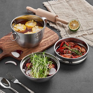 Stainless Steel <b>Lunch</b> <b>Box</b> With Lid Round 304 Food Container For Students And Office Use - Product Image 3