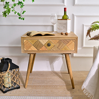 Table de chevet en bois massif, style ferme moderne, faite à la main, durable, pour chambre à coucher, appartement, salon, hôtel, ART
