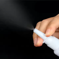 Flacon pulvérisateur nasal en plastique PET, flacon pulvérisateur à pompe, transparent, blanc, ambre, bleu, 10 ml, 0,3 oz, pour solution saline, solution médicale