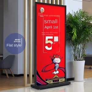 Expositor Luminoso Tipo Americano de 80x180 cm, Letrero Publicitario de Pie, Cartel de Doble Cara con Base para KT Board, Color Negro - Product Image 2