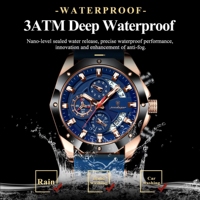 Jam Tangan Pria POEDAGAR 913 Luminous Sport Business Chronograph Mewah Fashion Tahan Air Tali Silikon Quartz