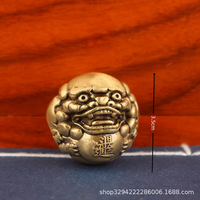 Dingtong Brass Solid PI Xiu, boule de handball sculptée, objet de jeu à tenir à la main, objet culturel ancien, animal de compagnie du thé, décoration de table, pour la forme physique des seniors