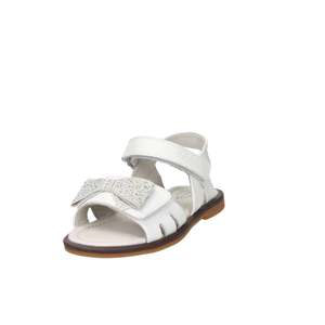 Balducci Girls' White Sandal 27 <b>Flat</b> With Rhinestone Bow Detail - Product Image 5