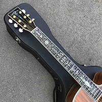 Gitar Akustik Custom Full KOA Wood Vase Flower Inlay D45 Cutaway dengan Hardcase