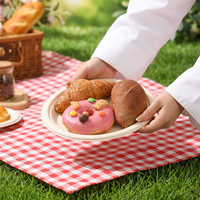 Assiettes jetables modernes en bagasse de canne à sucre Oasis sans PFAS de 9 pouces, biodégradables, qualité restaurant, pour fêtes