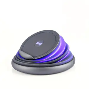 Car Kit Phone Holder 3 in 1 Qi Wireless Charger Docking Station 10W Wireless Phone Car Charger with Colorful Lights