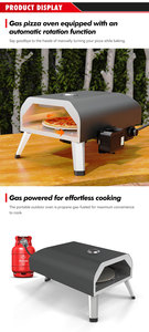 KEYO <span class=keywords><strong>forno</strong></span> per Pizza a Gas rotante commerciale da campeggio all'aperto da tavolo portatile da 12 pollici con funzione di rotazione automatica - Product Image 3