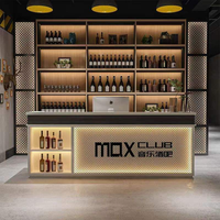 Moderno bancone Bar a LED per caffè, discoteche, hotel personalizzati, centri commerciali, mobili in legno