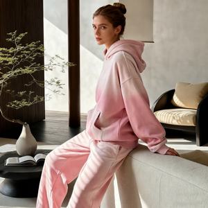 TKAN561D เสื้อผ้าคุณภาพจากโรงงาน ผลิตตามสั่ง สไตล์ฝรั่งเศส ทรงหลวม ไซส์ใหญ่ วินเทจ ล้างสีแบบแอซิดวอช ผ้าเทอร์รี่ ปักตรา ซันเฟด ไม่มีเชือกผูก คอตตอน - Product Image 1