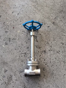 Vanne de coupure cryogénique pneumatique à tige longue en acier inoxydable pour basses températures, à souder sur douille - Product Image 2