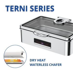 Calentador de Alimentos Eléctrico Rectangular de Acero Inoxidable de 110 V, 8.5 L, con Pantalla Digital, Equipo para Mantener Alimentos Calientes, Color Plateado - Product Image 3
