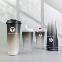 Gobelets en plastique jetables en gros de 16 oz avec couvercles, gobelets en plastique pour limonade et gobelets transparents givrés