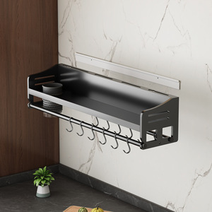 Étagère de rangement de cuisine Hengzengsheng en acier carbone, fixation murale sans perçage, porte-épices multifonctionnel pour cuisine - Product Image 5