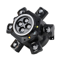 Projecteur LED DMX Laser Stroboscope RVBW 120W à Tête Mobile, Effet Œil d'Abeille à 6 Bras pour Scène Disco, Fête, Club, Mariage - Télécommandé