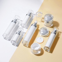 Élégant 2 Oz 20ml 30ml 50ml 100ml 120ml Ensemble d'emballages cosmétiques double couche Bocal en plastique Bouteilles à pompe sans air avec bouchon unique