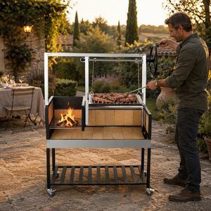 Parrilla <span class=keywords><strong>Argentina</strong></span> Santa María <span class=keywords><strong>de</strong></span> Acero Inoxidable con Frente Abierto y Revestimiento <span class=keywords><strong>de</strong></span> Ladrillo, Remolcable - Product Image 5