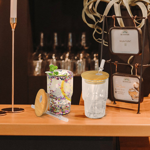 3oz Snow Globe Glass Tumbler With Pre-drilled Hole Blank Sublimation Mini <strong>Shot</strong> Glass Tumbler Cups With Lids and <strong>Straws</strong> - Product Image 5
