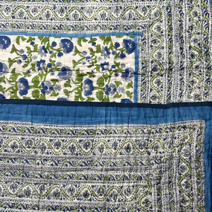 Design de luxe Rajasthani Bloc Imprimé À La Main De Luxe Confortable Kantha Couette Indien Bohème Literie Coton Couvre-lit Couverture - Product Image 1