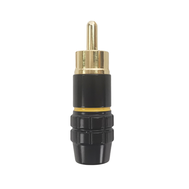 RASANTEK RSH-088 Silver Plated Male RCA HIFI Jack Hollow Pin Brass Copper Audio Connector for Speaker 9mm Cable