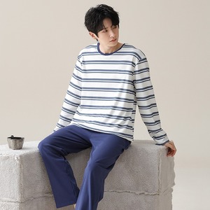 가을/겨울 100% 면 남자의 잠옷 긴 소매 바지 투피스 밤 세트 캐주얼 홈 세트 플러스 사이즈 잠옷 소년 - Product Image 3