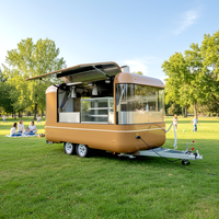 Food Truck, Remorque à café, Camion de vente ambulante, Fourgon de restauration, Remorque alimentaire vintage, avec cuisine entièrement équipée pour hot-dogs, snacks, boissons