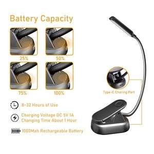 Nouvelle Lampe de Lecture Mini LED 120lm à Clip avec Logo Personnalisé 2025, Rechargeable USB <span class=keywords><strong>pour</strong></span> Lecture au Lit - Product Image 4