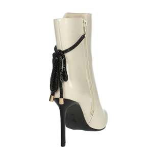 Botines de mujer Menbur blancos con tacón 39 y detalle de encaje con cuentas - Product Image 2