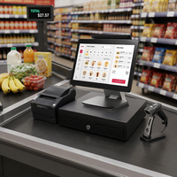Mesin POS Layar Sentuh Penuh Micropos 15.6 Inci Sistem Point of Sale All-In-One Mesin Kasir POS