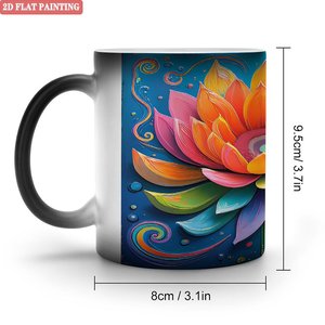 Eco Friendly Biodegradable <b>Ceramic</b> Mug Frosted Black 11oz Heat Sensitive Tea Coffee <b>Cup</b> - Product Image 1