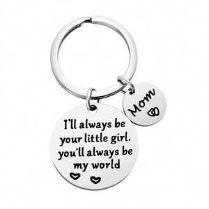 Porte-clés « <span class=keywords><strong>Je</strong></span> serai <span class=keywords><strong>toujours</strong></span> ta petite fille » – Cadeau pour fille, mère, père – Meilleur cadeau d'anniversaire pour papa, maman – Porte-clés fille - Product Image 2