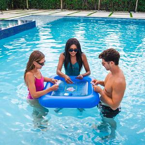 โต๊ะเกมไพ่แบบเป่าลมสำหรับสระว่ายน้ำ, ถาดโป๊กเกอร์ลอยน้ำสำหรับผู้ใหญ่, ของเล่นลอยน้ำสำหรับปาร์ตี้สระว่ายน้ำในฤดูร้อน - Product Image 1