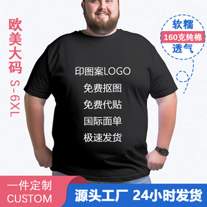 เสื้อยืดผู้ชายไซส์ใหญ่ พิมพ์โลโก้ได้ ระบายอากาศดี สีไม่ตก SMLXLXXL3XL4XL5XL6XL - Product Image 4