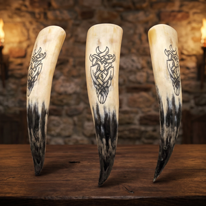 Cuerno Natural para Beber Hecho a Mano con Acabado Orgánico Pulido, Estilo Vikingo, Copa de Cuerno Medieval para Decoración del Hogar, Regalos de Boda - Product Image 6