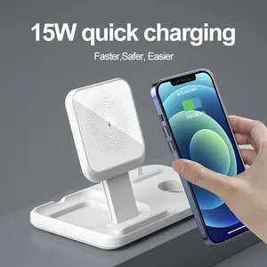 Travel Portable Watch 3-In-1 Wireless Phone Charger Foldable Magnetic 3 In 1 Universal Wireless Charger Charging Station