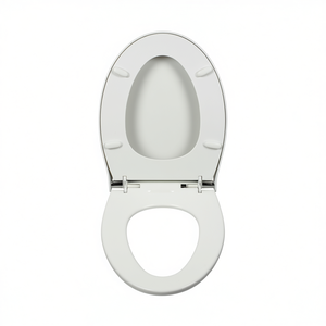 Asiento de inodoro en forma de V, de plástico, con cierre lento, blanco, con bisagras de expansión, para inodoro, diseño minimalista - Product Image 3