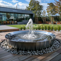 Großer Edelstahls piegel im Freien Fertige moderne Kunst Garten Dekor Wasserschale Brunnen für Pool Dekor