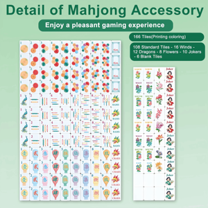 Tuiles de Mahjong Américaines Standard de Luxe en Acrylique de Qualité Supérieure, Inspirées du Cloisonné, pour Collectionneurs et Joueurs - Product Image 4